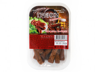 Морской коктейль (250 гр.): Сурские гренки Баварские колбаски (100 гр)