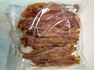 Сухарики с томатом: Минтай солёно-сушёный (рваный)